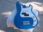 0.8ozs Unknown P Bass Electric Guitar Loaded Paulownia Body Blue Neck Takeoff 4lbs