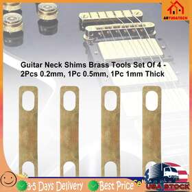 L011-a002 Artudatech Guitar Neck Shims Brass Tools Set Of 4 - 2pcs 0.2mm 1pc 0.5mm 1mm Thick U9