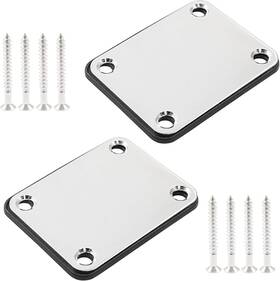 Zc202405182840 Brand Hordion 2 Pack Guitar Neck Plate Metal Neckplate Replacement Electric Silver