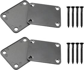 Egngnjb-67x54-m2 Brand Meetoot Guitar Neck Plate 2 Sets Black Square And Body Connection Steel