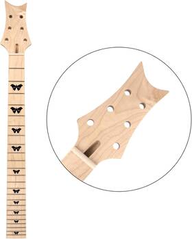 Branded 445027048087 Maple Wood Electric Guitar Neck 24 Frets Fingerboard Butterfly Fretboard Marke