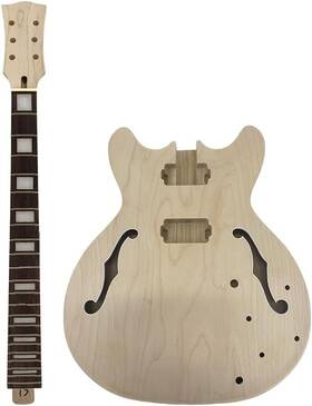 Branded 726084162785 Unfinished Jazz Guitar Semi Hollow Body With Maple Neck Diy Project