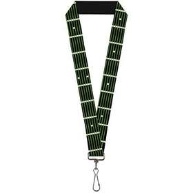 Buckle-down 190882251055 Lanyard - Guitar Neck Black/white/lime Green 22 Inch X 1
