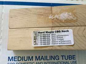 37-002-01a C. B. Gitty Hard Maple Unfretted Cigar Box Guitar Neck With Angled Headstock - Usa-made