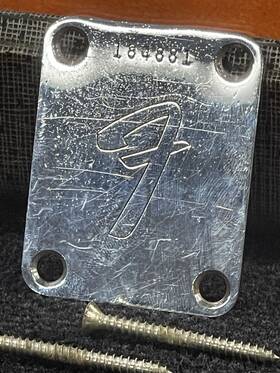 Fender 184881 1966 Neck Plate And 2 Screws Serial