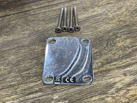 Fender 885978974139 Genuine 2010 Relic Road Worn Chrome Strat Tele Neck Plate With Screws