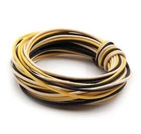 Gavitt Wire & Cable Co. 4334248057 Pushback Cloth For Electric Guitar 22awg 10 Ft Black White Yellow