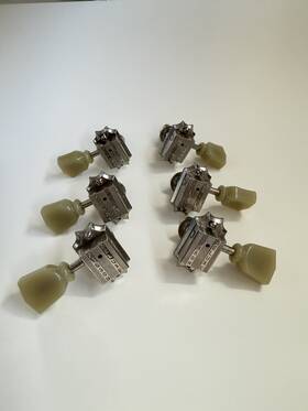 Pmmh-010 Gibson Deluxe Green Key Tuner Set Vintage Nickel Usa 14 1 Tuning Ratio