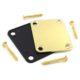 Jersvimc1028-0202a Jersvimc Gold Bass Guitar Neck Plate Replacement With Mounting Screws Metal Neckplate