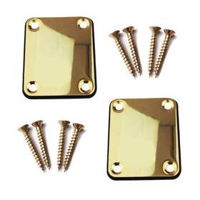 Jiayouy 784140843603 2 Pack Guitar Neck Plate With Mounting Screws Metal Neckplate For Strat Tele