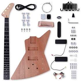Leo Jaymz 614024796988 Diy Electric Bass Guitar Kits - Mahogany Body Roasted Maple Neck And Ebony F