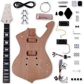 Leo Jaymz 738145468449 Diy Electric Guitar Kits With Mahogany Body And Maple Neck - Ebony Fingerboard A