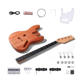 Leo Jaymz 765279842293 Diy Electric Bass Guitar Kits - Mahogany Body Roasted Maple Neck A