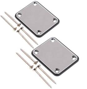 Micovay 756171813061 2 Pack Guitar Metal Neck Plates With Plastic Mat Compatible For Strat Tele St