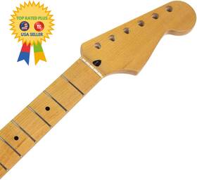 Mm2902vt-m5 Mighty Mite Vintage Amber Neck For Strat With Maple 10.5mm Pegholes