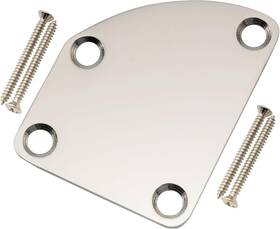 Musiclily 194296018181 Pro Steel Curved Guitar Neck Plate With Screws For Strat Nickel