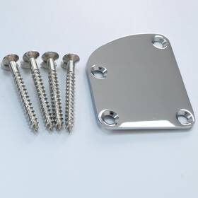 R-1001-cr Ovsal Guitar Neck Plate Chrome Curved Joint Electric P