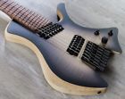 Shoggie-sc7ntb-blkbrst Skervesen Shoggie Singlecut Headless Guitar Fanned Fret Black Burst