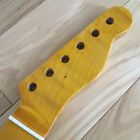 Tlfm12 Unbranded Flame Maple One Piece Guitar Neck Bone Nut Vintage