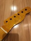 Tlfm14 Unbranded Flame Maple One Piece Guitar Neck Bone Nut Vintage