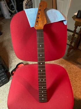 65465 Warmoth Stratocaster Neck Mahogany Rosewood With Radius 10-16