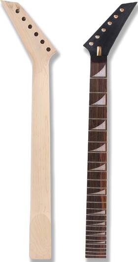 Yinfente 650226444418 Unfinished Guitar Neck 24 Fret 25.5 Inch Maple Wood Fretboard Blackhead