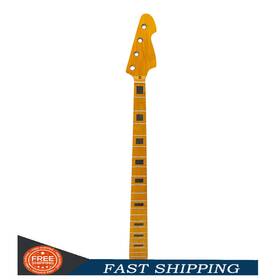 Ba-14 Yinfente Gloss Maple Bass 21 Fret Guitar Neck Diy 34inch Fretboard Rectangle Inlay