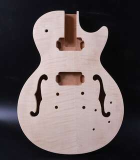 L10t Yinfente Diy Semi-hollow Electric Guitar Body Mahogany Maple Cap Bolt On Heel