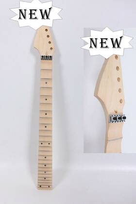 St-24 Yinfente Left Hand Guitar Neck 24 Fret 24.75 Inch Maple Wood Locking Nut Full Scalloped