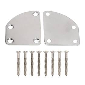 Yootones 707025500538 2pcs Electric Guitar Neck Plate Curved Semi-round Joint Back Mounting Pl