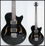 Ibanez AB100 Black Japanese-made Single-cutaway Semi-acoustic Bass Guitar, 1990. Fixed Price $700.00.