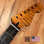 Roasted Flame Maple Rosewood Stratocaster Neck Fits Warmoth & Fender SR2H. Fixed Price $209.00.