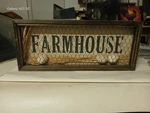 Farmhouse Life Wood & Wire Wall Sign Plaque, Large 24X9, Distressed Ready. Fixed Price $10.00.