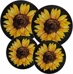 Yellow Black Sunflower Electric Stove Burner Covers Round 8 & 10 Inch. Fixed Price $15.82.