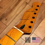 Roasted Maple Tele Neck Handed Lefty Reverse Satin Fits Fender Warmoth Ltmz. Fixed Price $135.00.
