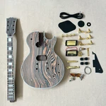 Diy Unfinished Electric Guitar Kit Zebrawood Body Neck Fretboard Golden Part. Fixed Price $179.77.