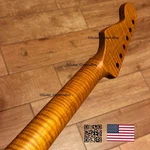 Roasted Flame Maple Strat Guitar Neck Satin Fits Fender & Warmoth Body SM2P. Fixed Price $209.00.