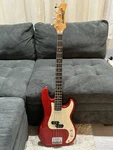 Hamer Slammer Red Electric Bass With Silverstone Amp + Chromatic Tuner. Fixed Price $200.00.