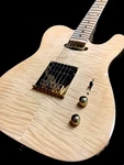 New Tl 6 String Natural Canadian Maple Flamed Electric Guitar + Gold Hardware. Fixed Price $169.99.