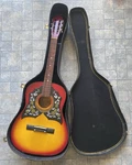 Vintage Teisco Checkmate G230 Acoustic Guitar Floral Double Pickguards & Case. Fixed Price $350.00.