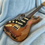 Left-handed Srv Electric Guitar St Brown Ttremolo Bridge Sss Pickups 21 Frets. Fixed Price $239.00.
