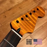 Roasted Flame Maple Rosewood Stratocaster Neck Fits Warmoth & Fender SR2C. Fixed Price $209.00.