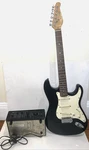 J Reynolds Electric Guitar Black Rock Band 6 String Solid Body With Amplifier. Fixed Price $142.45.