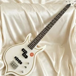 New White Finish With Gold Binding Electric Bass Guitar Unique Body Professional. Fixed Price $324.90.
