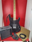 Davison Black Electric Guitar 39" Full Sized W/amp New Cord, Strap And Picks. Fixed Price $49.99.
