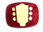 Vintage Red & Cream Guitar Neck Belt Buckle By Rj 7617. Fixed Price $16.99.