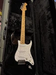 Fender Stratocaster Electric Guitar Black Maple Neck Right-handed W/ Case. Fixed Price $550.00.