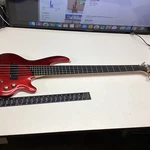 Rare Vintage Electric Guitar Bass Cort Curbow 5 Strings Red Curved Lutwite Body. Fixed Price $499.99.