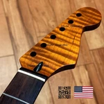 Roasted Flame Maple Rosewood Stratocaster Neck Fits Warmoth & Fender SR2D. Fixed Price $209.00.