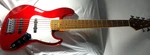 Sx 6 String Electric Bass Guitar Red/white 47 J-style With Gig Bag Used. Fixed Price $430.00.